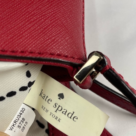 Kate Spade RED Leather Newbury Lane Sally Crossbody Bag with Gold hardware - Picture 7 of 7